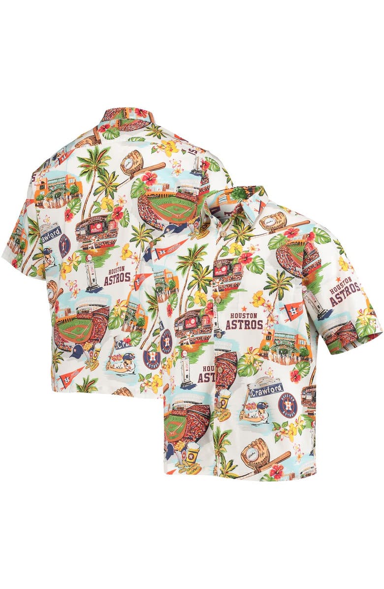 Reyn Spooner Men's Reyn Spooner White Houston Astros Scenic Button-Up Shirt, Alternate, color, White