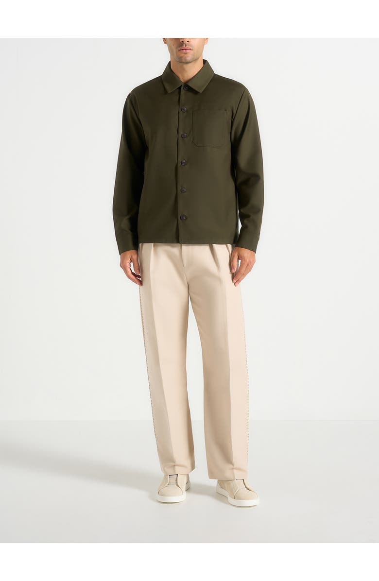Manière De Voir Valentin Classic Long Sleeve Shirt, Alternate, color, Olive