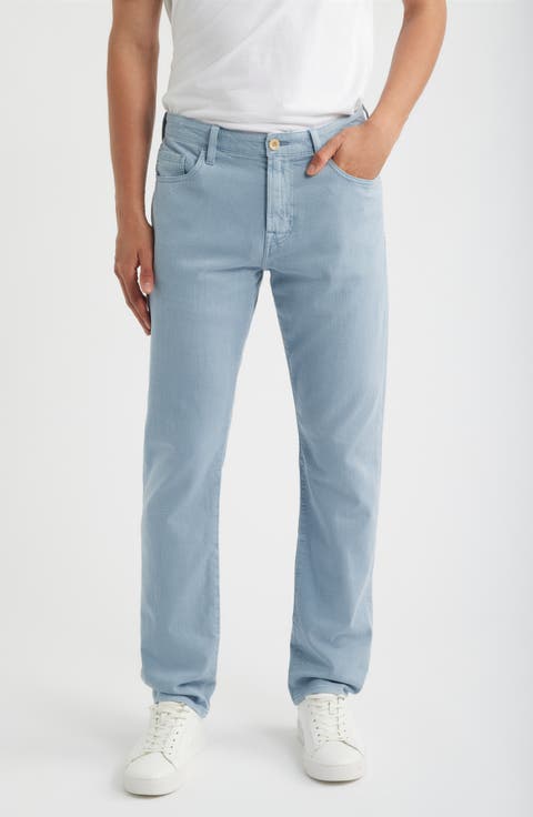 Everett Slim Straight Leg Cotton & Linen Blend Jeans