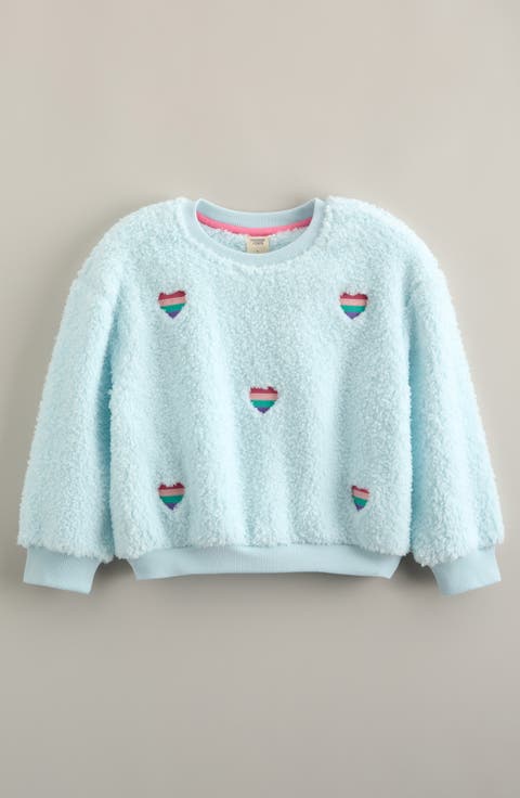 Kids' Embroidered Fluffy Fleece Pullover