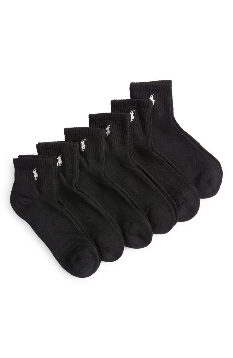 Polo Ralph Lauren 6-Pack Quarter Crew Socks, Main, color, 
