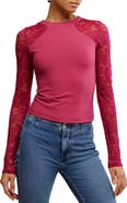 Free People No Excuses Lace Sleeve Top