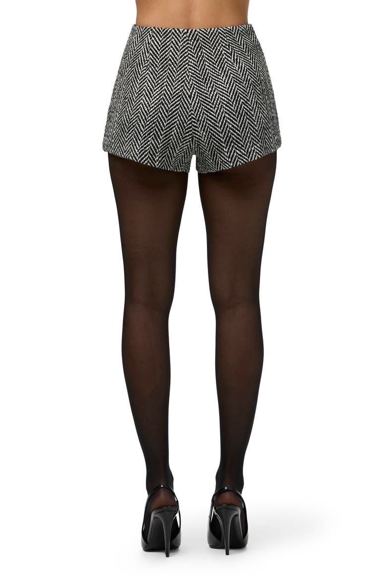 Herringbone High Waist Hot Pants, Alternate, color, BLACK HERRINGBONE