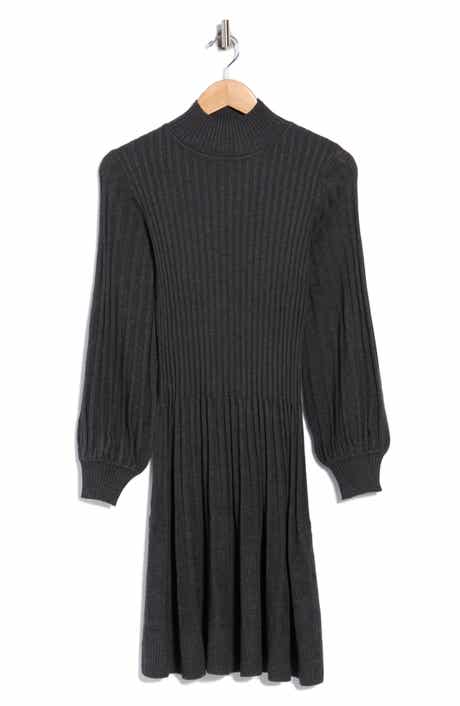 Ribbed A-Line Sweater Dress