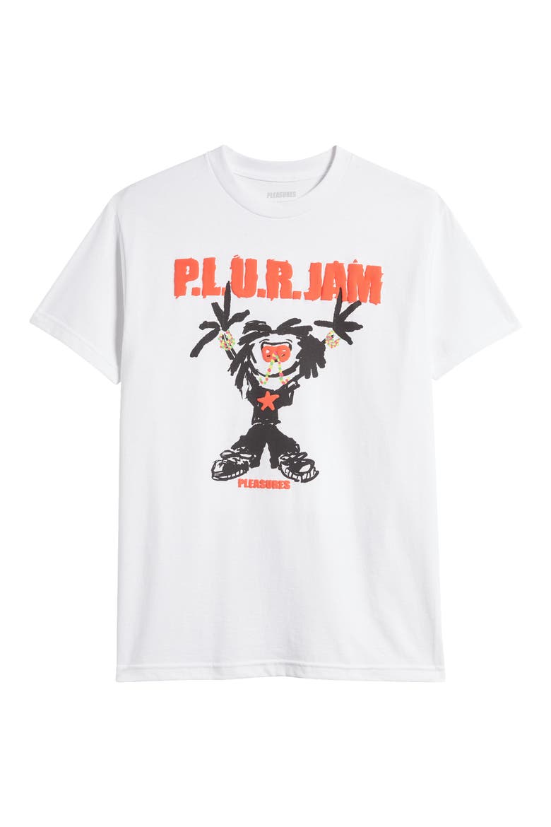 P.L.U.R. Jam Cotton Graphic T-Shirt, Alternate, color, WHITE