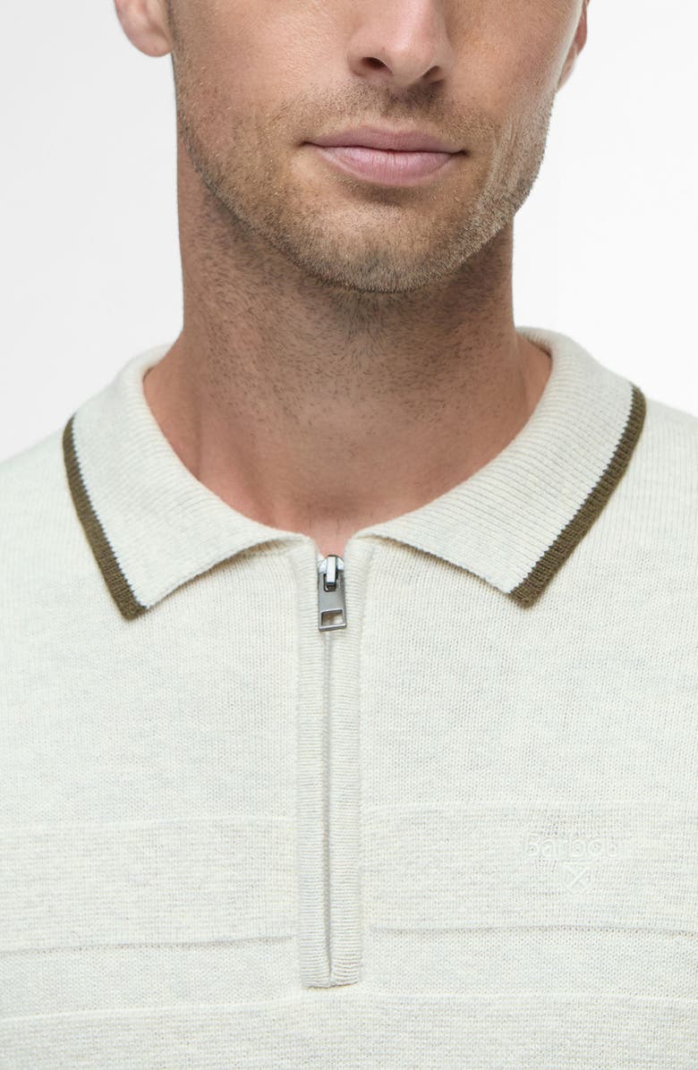 Barbour Fenhill Wool Blend Long Sleeve Polo, Alternate, color, Whisper White