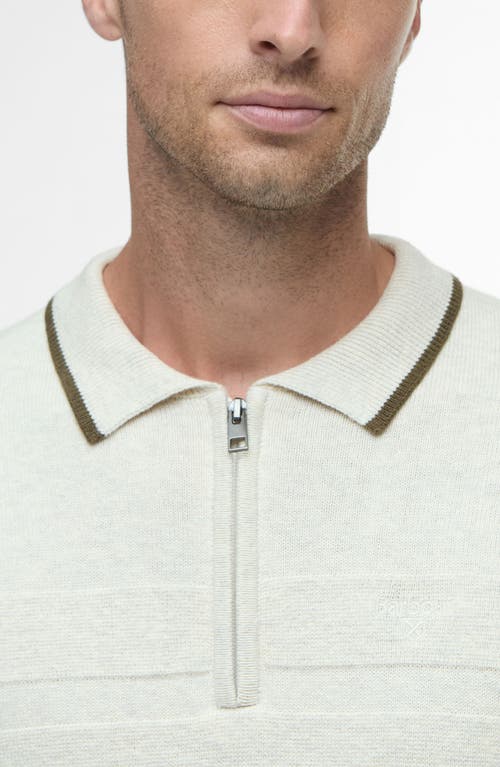 Barbour Fenhill Wool Blend Long Sleeve Polo In White