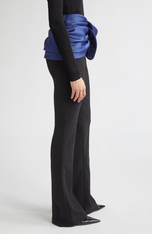 Carolina Herrera Kenny Flower-detailed Wool-blend Bootcut Pants In Black