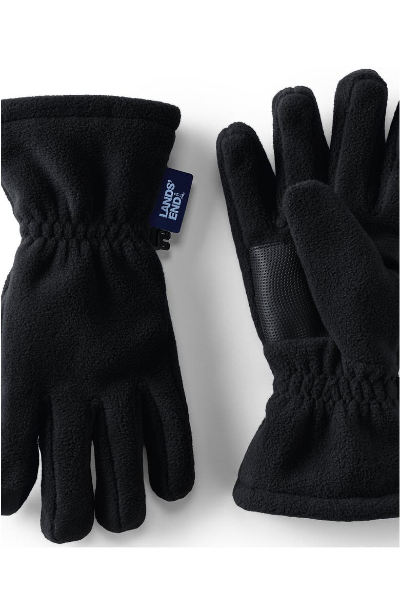 Lands' End Kids Fleece Gloves, Main, color, Black