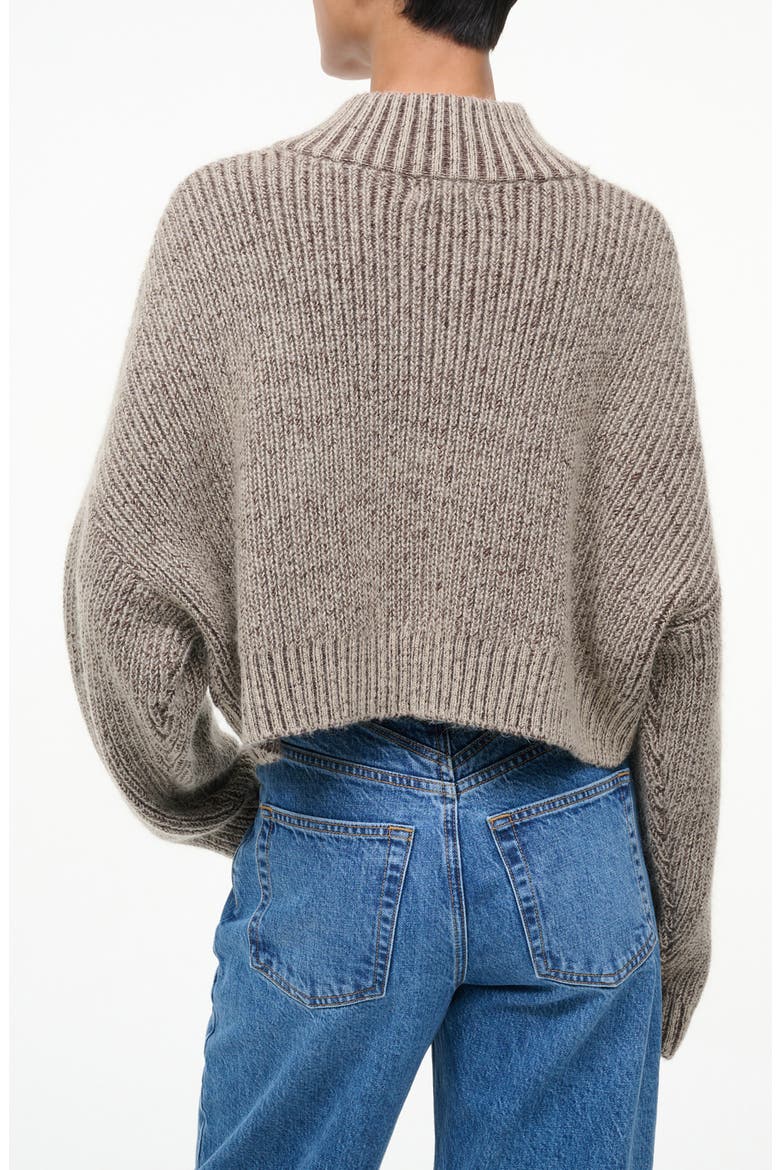 Hampton Crop Cotton Blend Half-Zip Sweater, Alternate, color, BISQUE