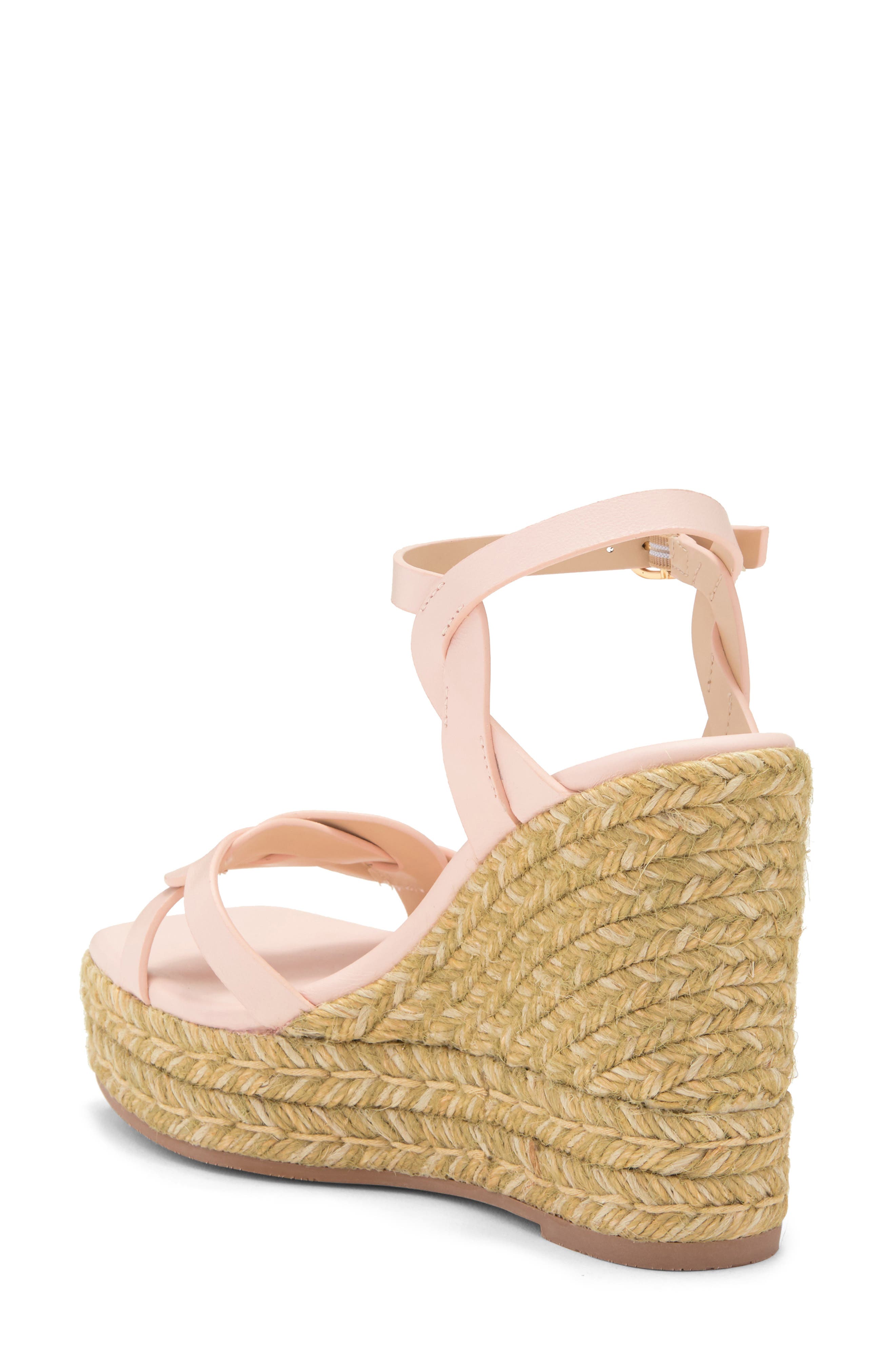 Stuart Weitzman Braided Platform Espadrille Wedge Sandal, Alternate, color, Rosewater