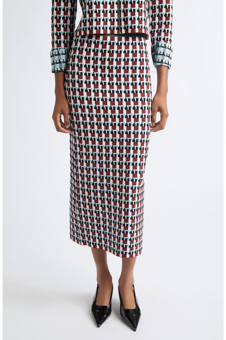 Raven Wool Jacquard Midi Skirt, Main, color, SUEDE MULTI