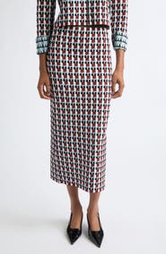 ZANKOV Raven Wool Jacquard Midi Skirt