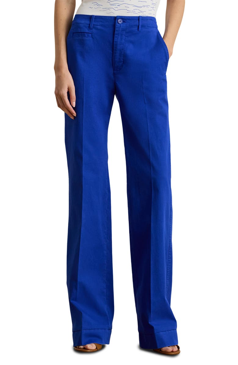 Lauren Ralph Lauren Kendis Refined Straight Leg Chinos, Main, color, Cruise Royal Blue