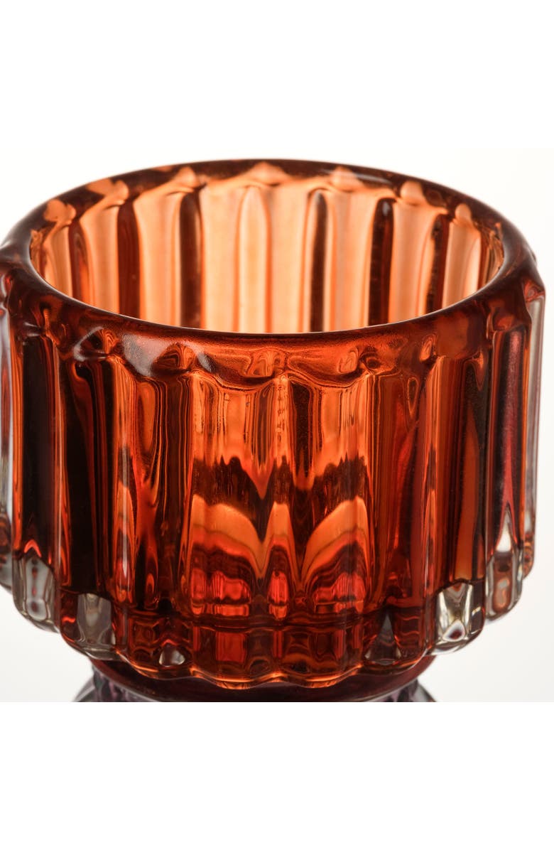 Zsa Zsa Zsu Nanjing Glass Decorative Object & Nanjing Glass Candle Holder 2 Pcs Set, Alternate, color, Brown