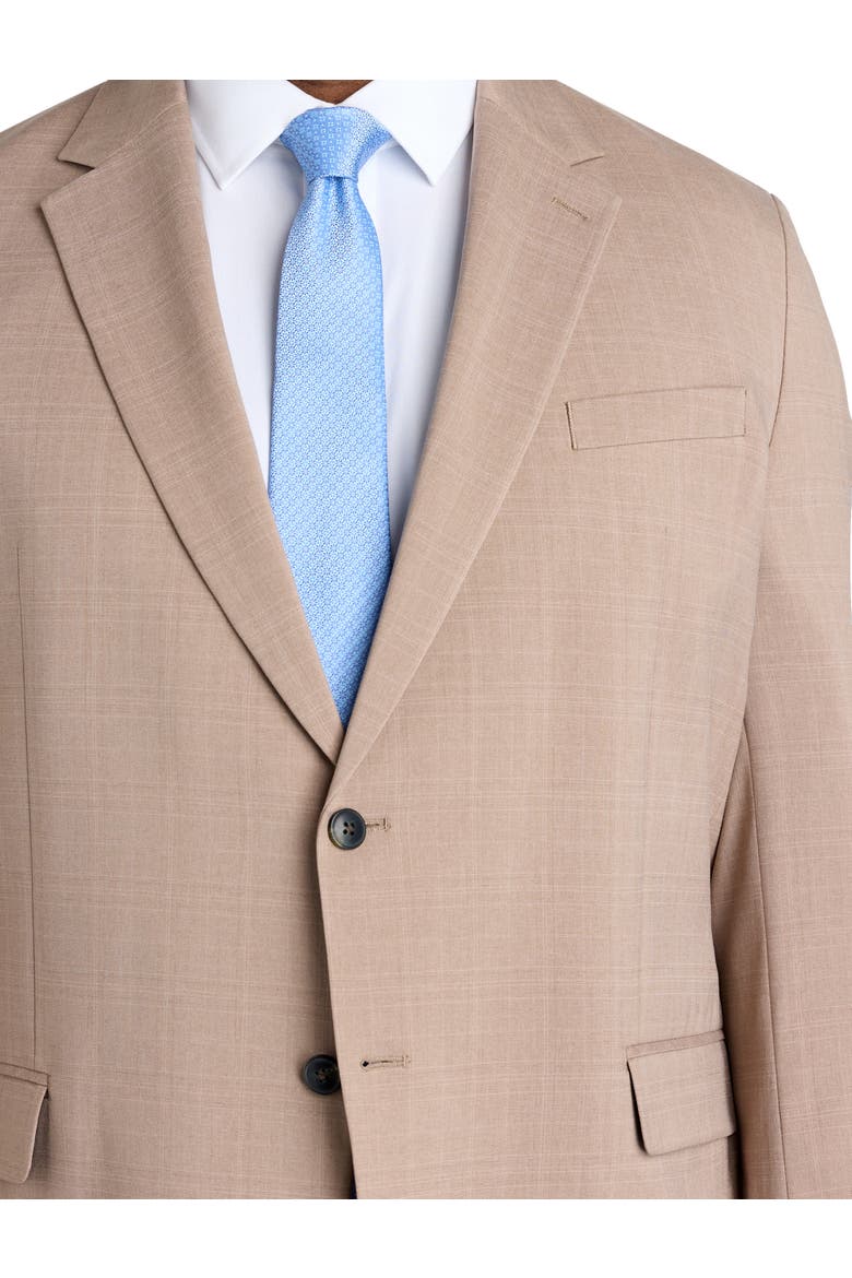 Big & Tall Smart Wash® Tonal Plaid Suit Jacket, Alternate, color, TAN