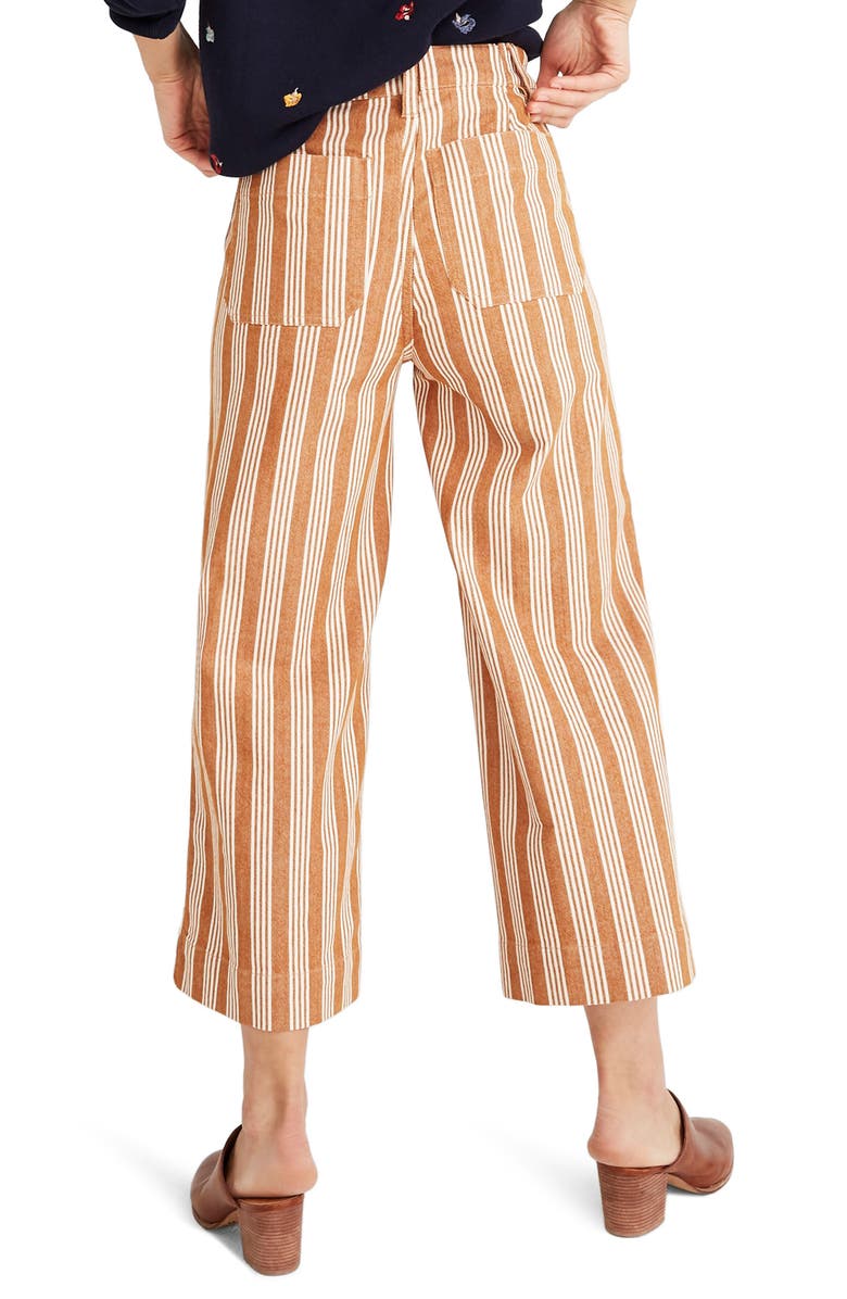 Madewell Emmett Stripe Crop Wide Leg Pants, Alternate, color,