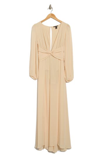 By Design Journey Semi Sheer Maxi Dress In Sand