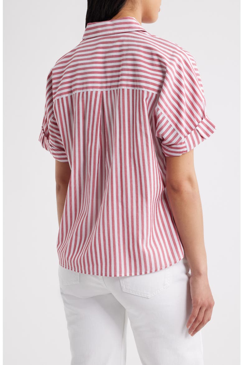 Chase Cotton & Modal Button-Up Shirt, Alternate, color, FLAMENCO