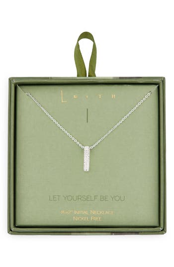 Leith Pavé Cubic Zirconia Initial Pendant Necklace In Neutral