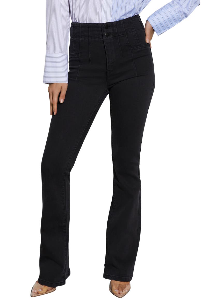 Dorian Ultrahigh Waist Bootcut Jeans, Main, color, BLACK