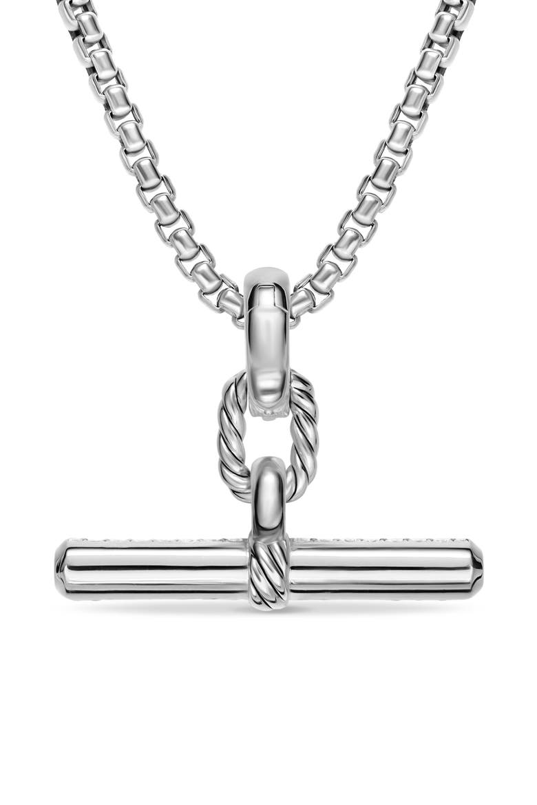 Madison® Toggle Pendant in Sterling Silver with Diamonds, 29mm, Alternate, color, DIAMOND/ SILVER