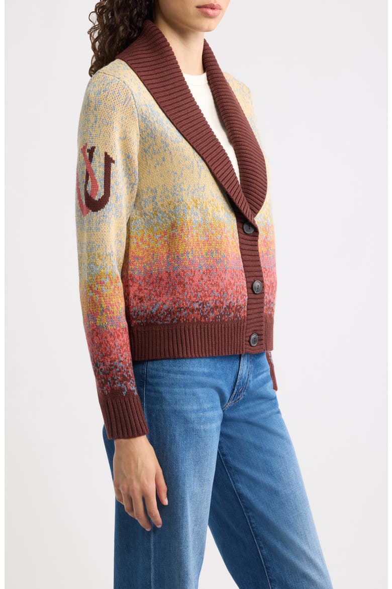 Western Scenic Shawl Collar Cardigan, Alternate, color, SUNRISE OMBRE