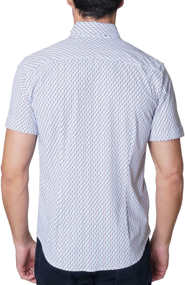 Robert Graham Moyer Knit Short Sleeve Button-Up Shirt, Alternate, color,