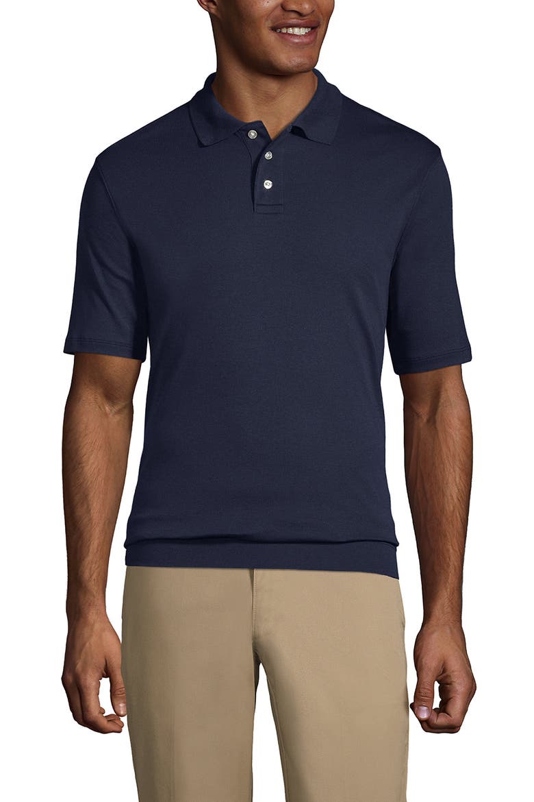 School Uniform  Short Sleeve Banded Bottom Polo Shirt, Main, color, Classic Navy