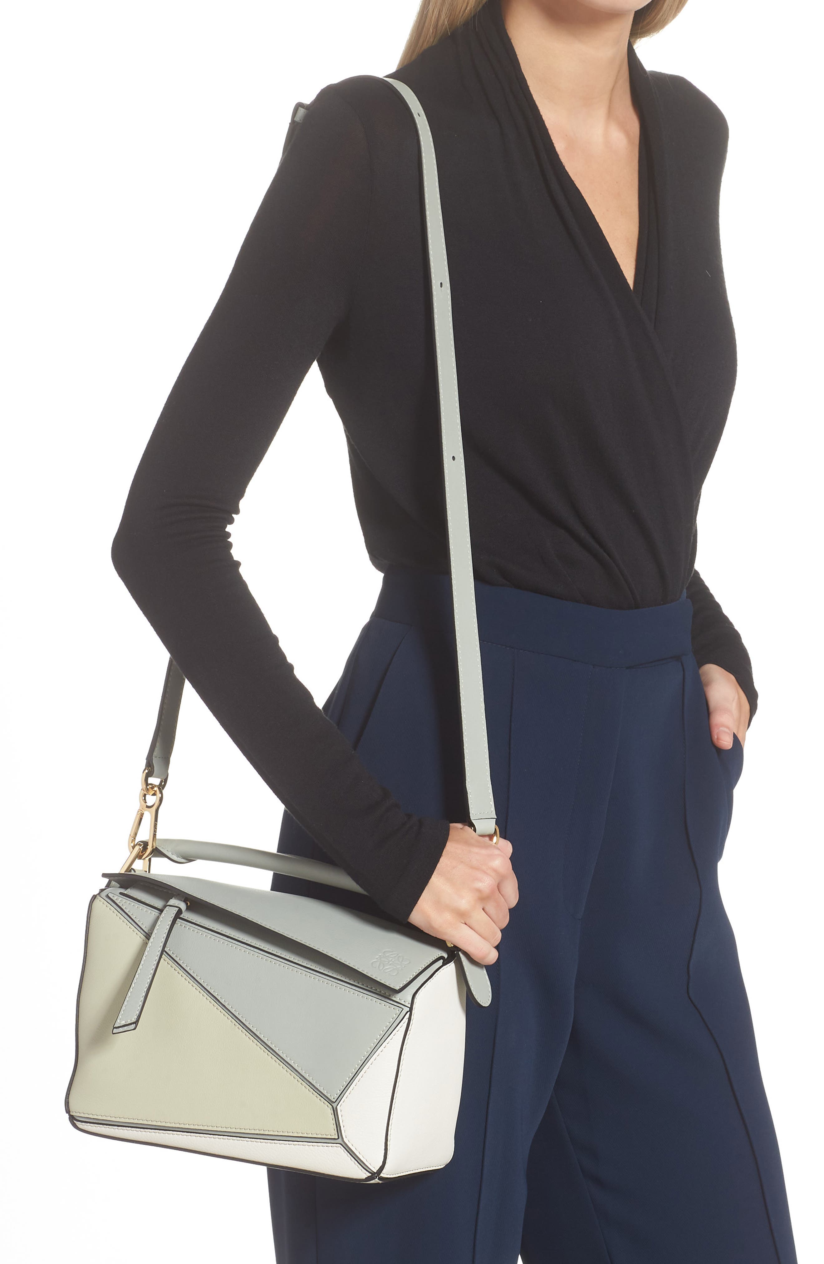 Loewe Small Puzzle Leather Bag, Alternate, color, 