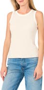 Halogen® Contrast Trim Ribbed Tank