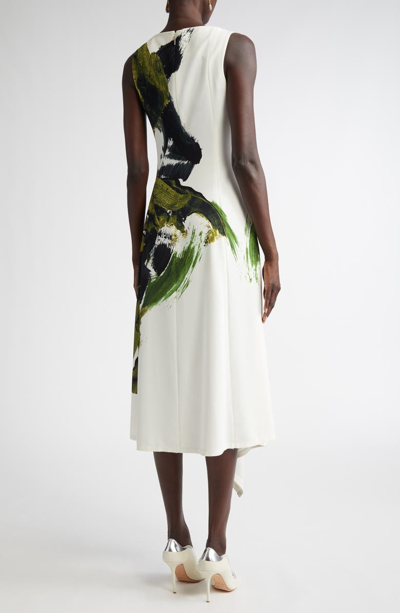 Jason Wu Collection Brushstroke Print Asymmetric Crepe Dress, Alternate, color, 