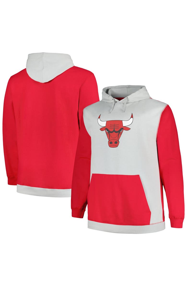 FANATICS Men's Fanatics Branded Red/Silver Chicago Bulls Big & Tall Primary Arctic Pullover Hoodie, Alternate, color, Red