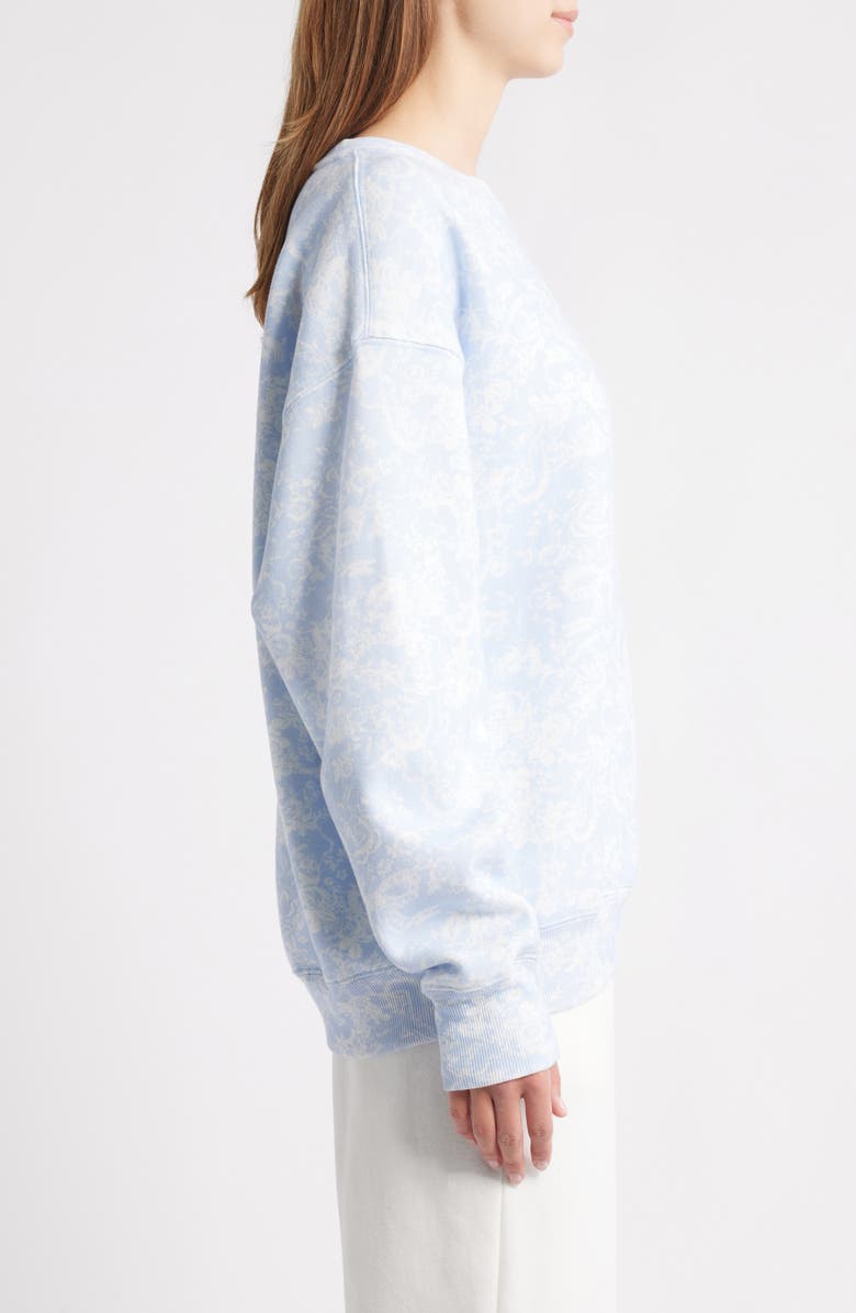 LoveShackFancy Palo Cotton Blend Sweatshirt, Alternate, color, Blue Cove