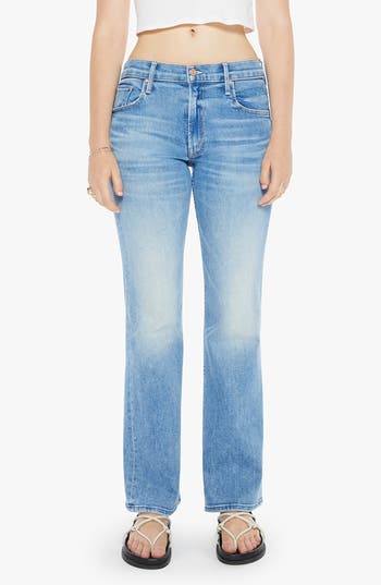 Mother The Bookie Sneak Bootcut Jeans In Blue