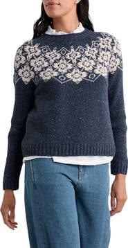 Seasalt Cornwall Johanna Fair Isle Merino Wool Blend Sweater