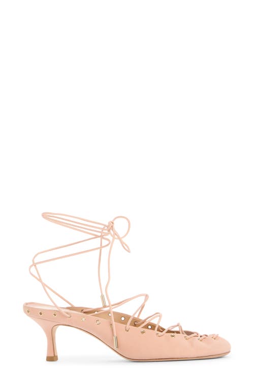 Chloé Ghiles Suede Ankle-wrap Pumps In Peachy Pink