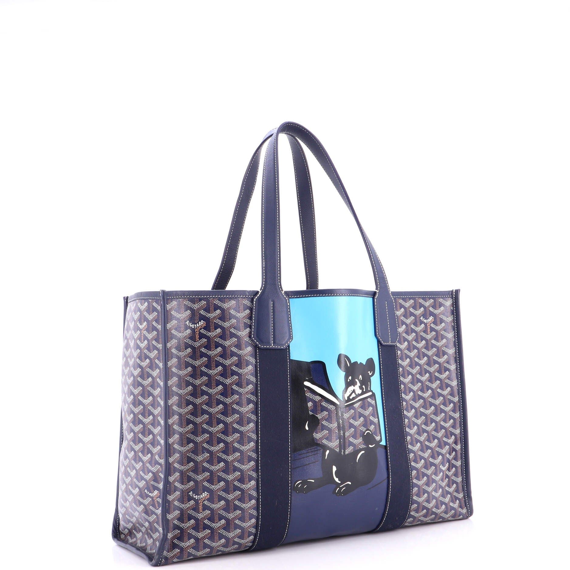 Villette Tote Printed Coated Canvas MM, Alternate, color, Blue