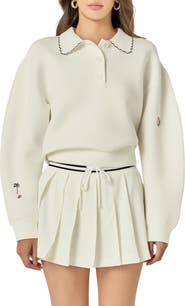 English Factory Point Collar Scuba Sweatshirt