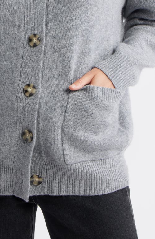 Nordstrom V-neck Wool & Cashmere Cardigan In Gray