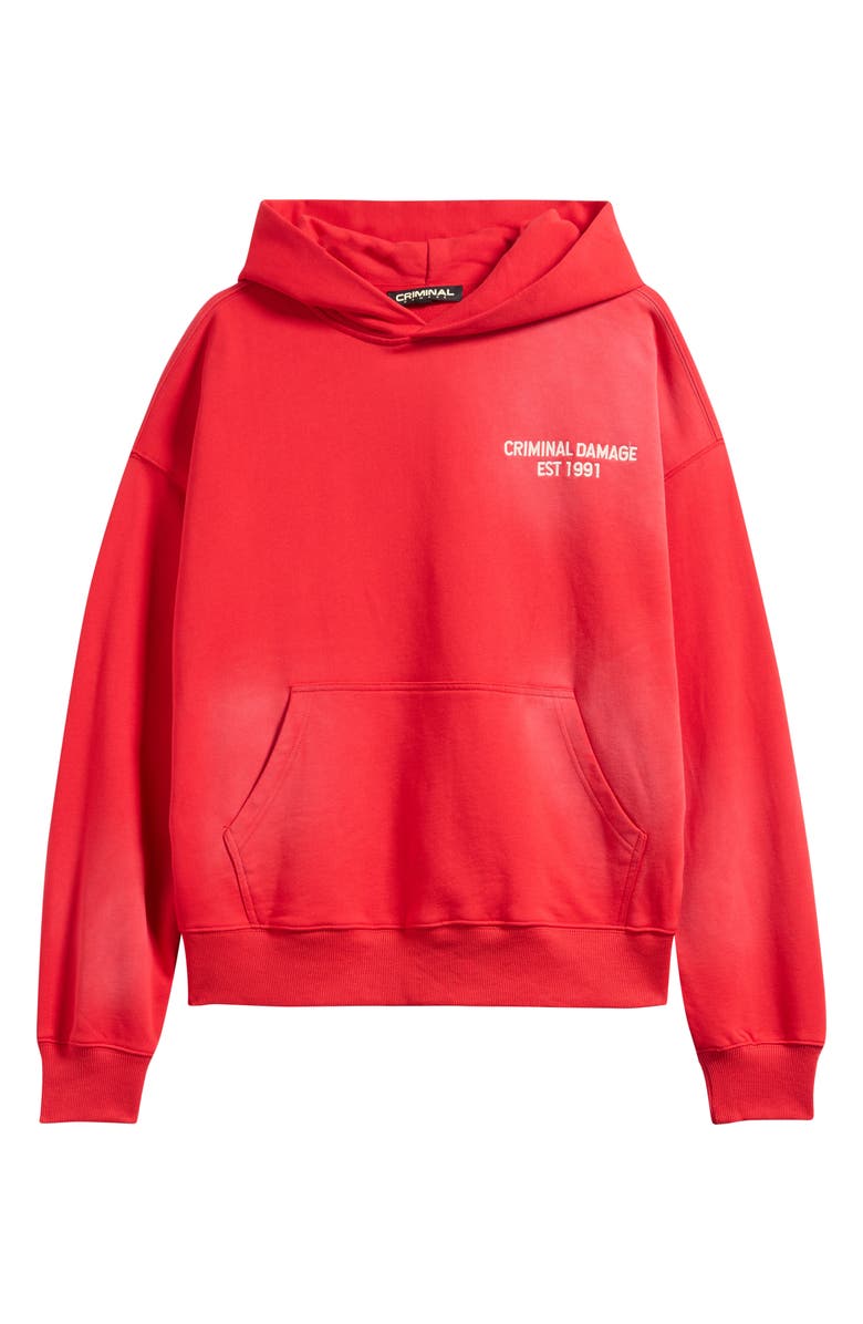 CRIMINAL DAMAGE Samurai Graphic Hoodie, Alternate, color, Washed Red