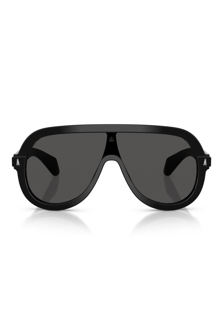 Sunsette 130mm Pilot Sunglasses, Main, color, SHINY BLACK / SOLID DARK GREY