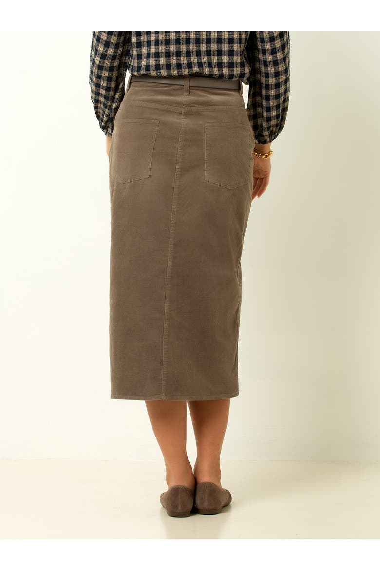 Corduroy Midi Skirt, Alternate, color, Driftwood