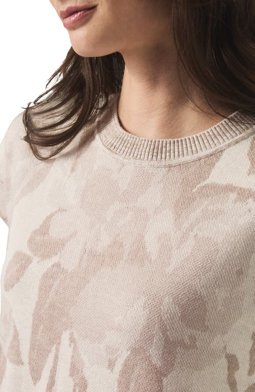 Splendid Flora Floral Jacquard Short Sleeve Sweater