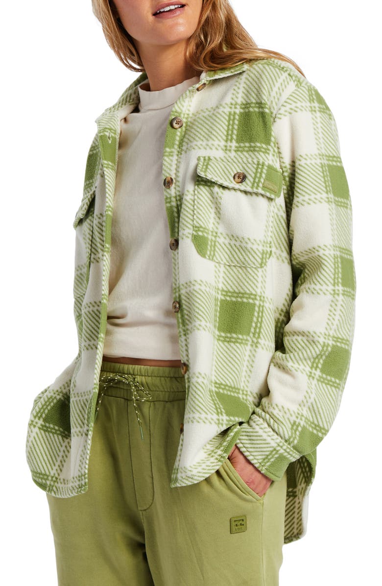 Billabong Forge Fleece Shirt Jacket, Alternate, color, Green Eyes