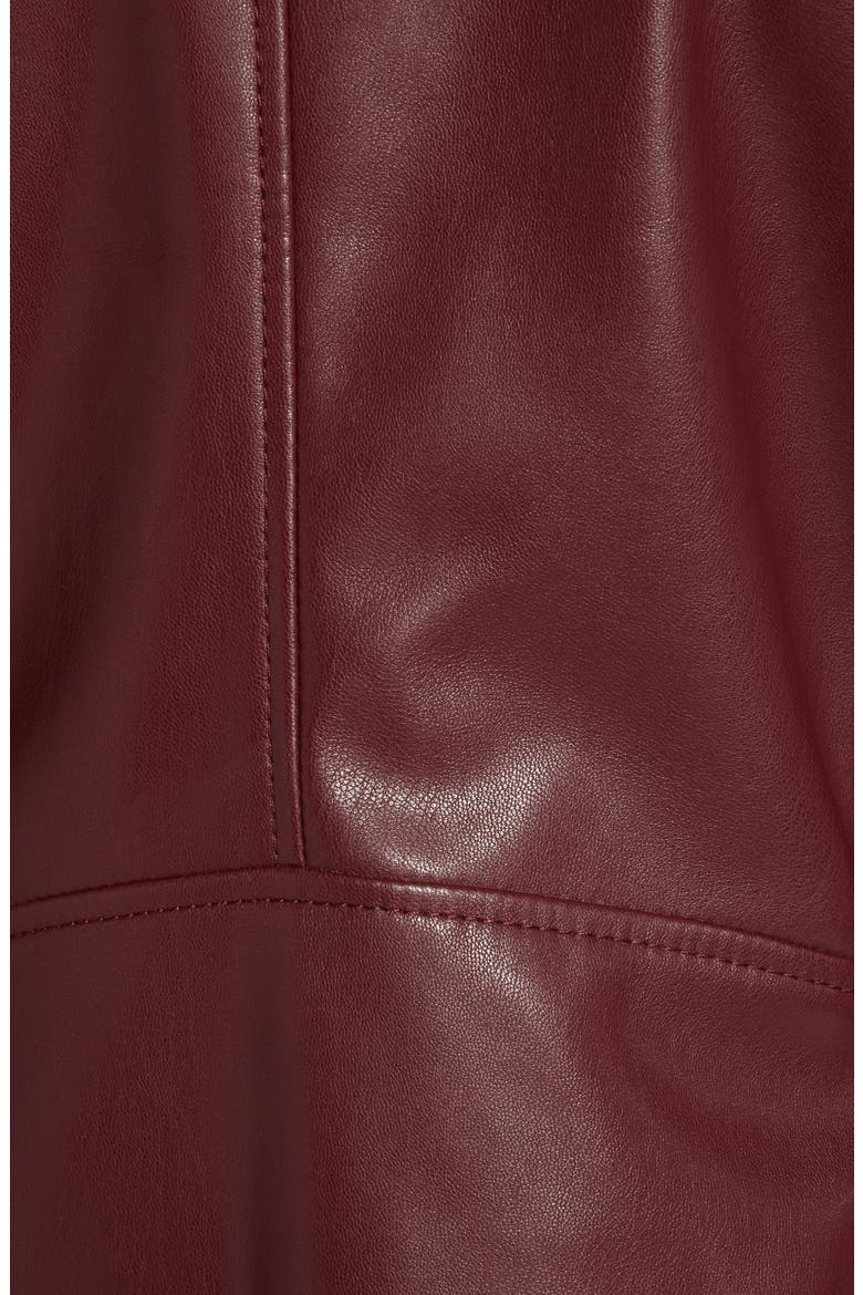 Faux Leather Moto Jacket, Alternate, color, BURGUNDY STEM