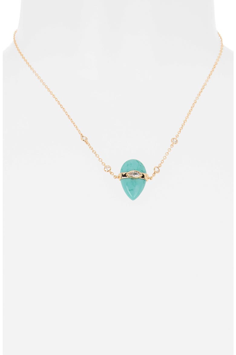 Turquoise & Cubic Zirconia Solstice Necklace, Alternate, color, TURQUOISE