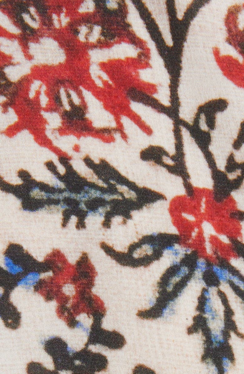 Isabel Marant Floral High Neck Stretch Silk Blouse, Alternate, color,