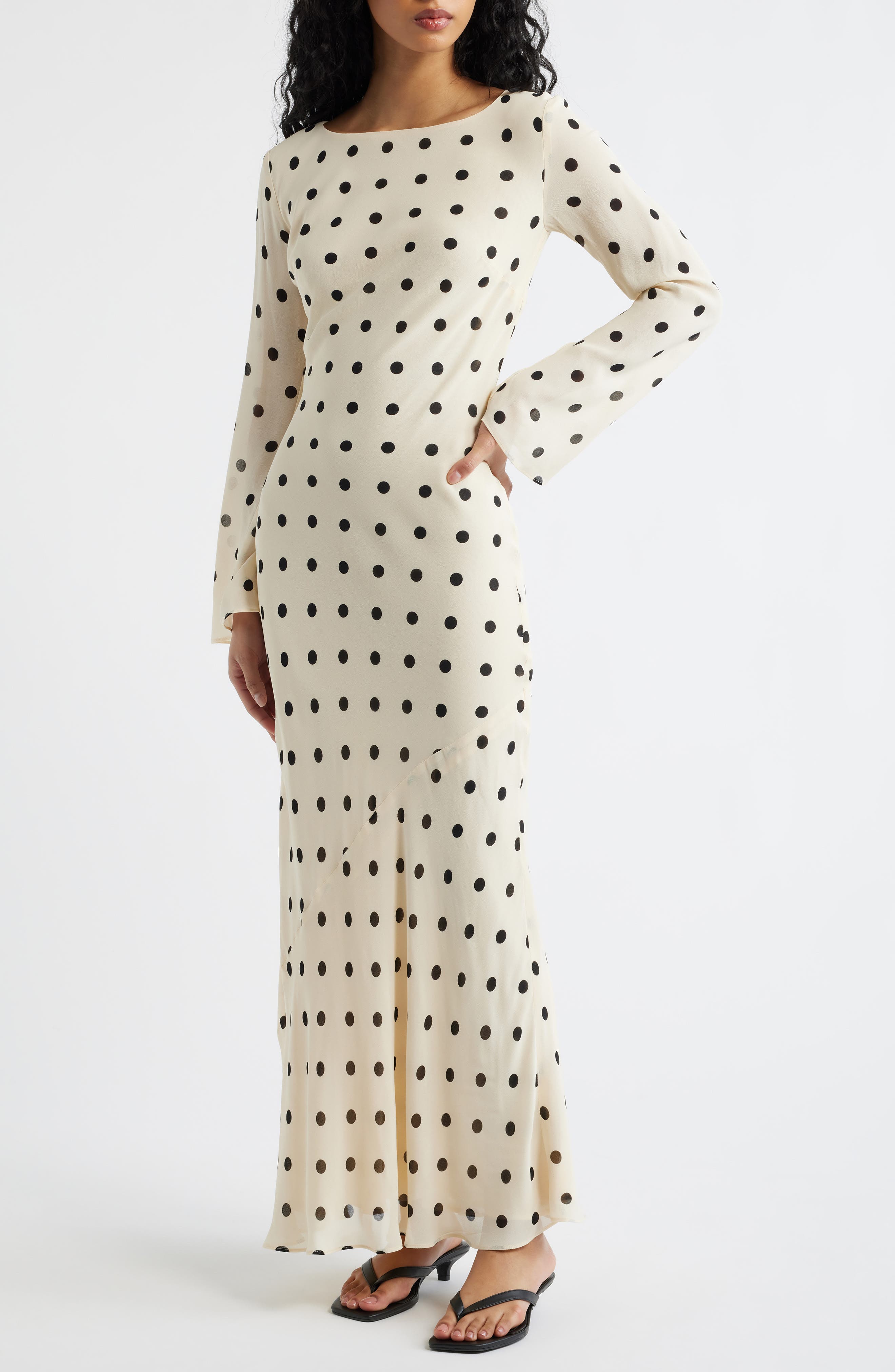 long sleeve polka dot wrap dress Zara Black & White Polka Dot Wrap Dress Size L Bloggers Fave