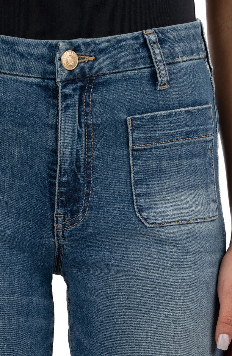 KUT from the Kloth Meg Patch Pocket High Waist Wide Leg Jeans, Alternate, color, 
